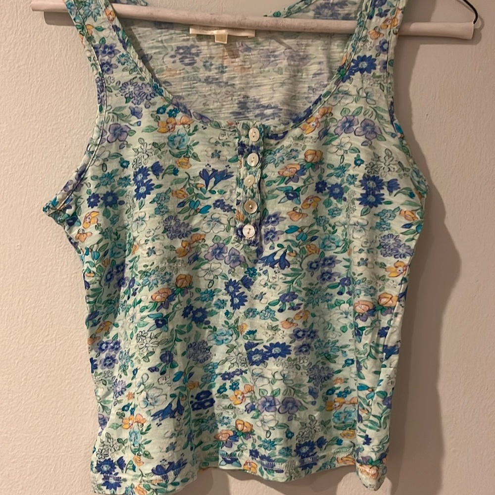 LoveShackFancy floral green/blue tank